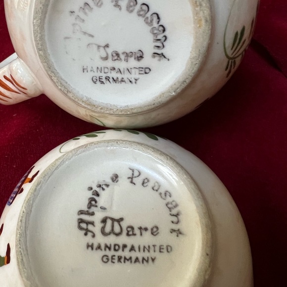 2 Pieces Vintage Alpine Peasant Ware. Handpainted. - Picture 5 of 12